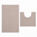 Beige 2-Piece Toilet Mat Set
