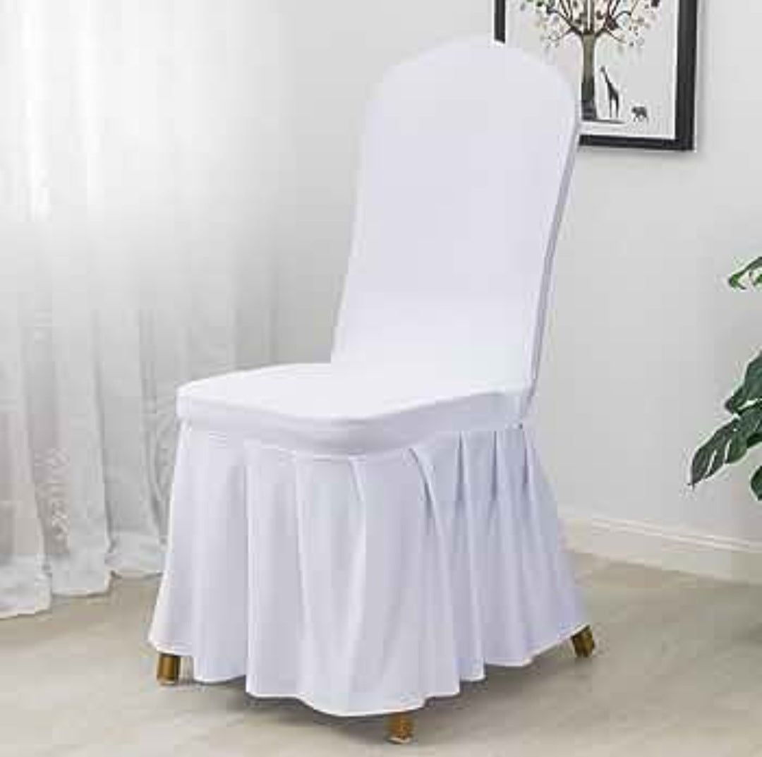 Chair Cover with skirt for Events 4167#  White