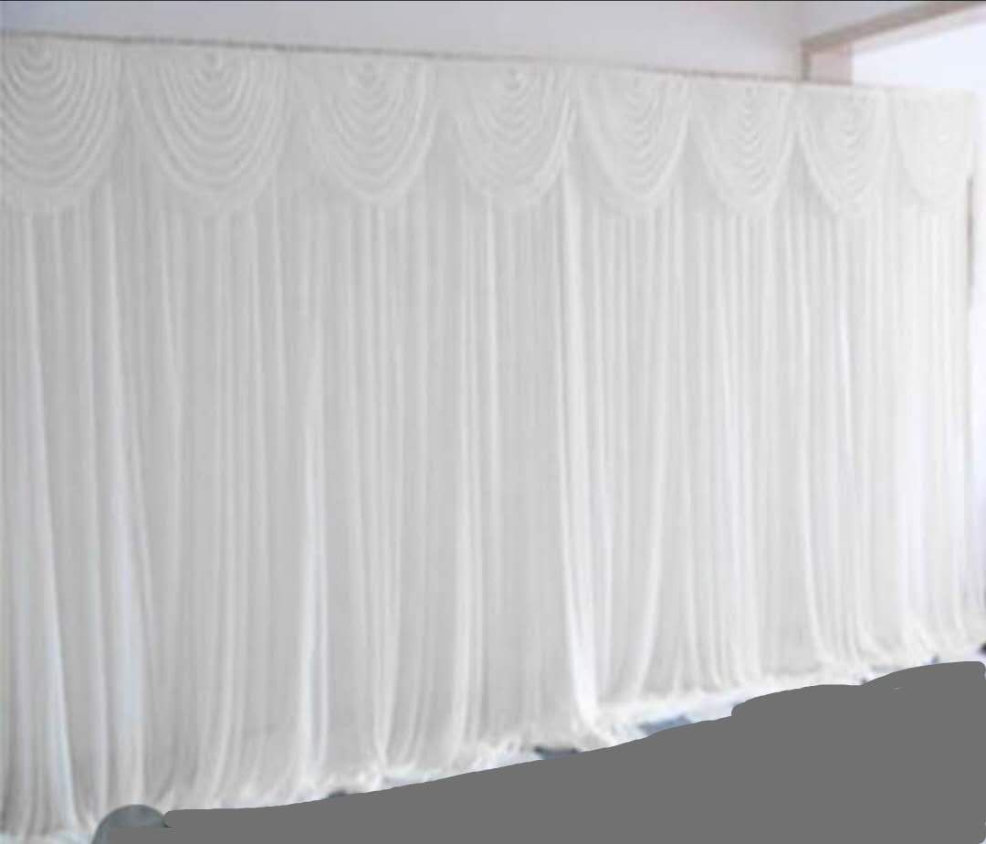 3x6 Backdrop with swag white 3789#