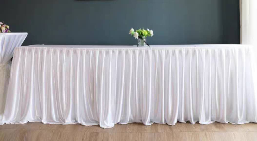 White Table Skirt No Swag 80*600cm 4119#