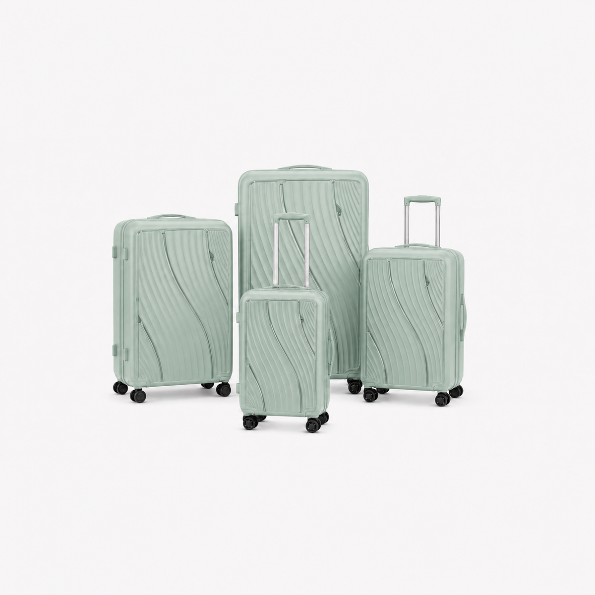 Light Green PP Suitcase 4PCS Set