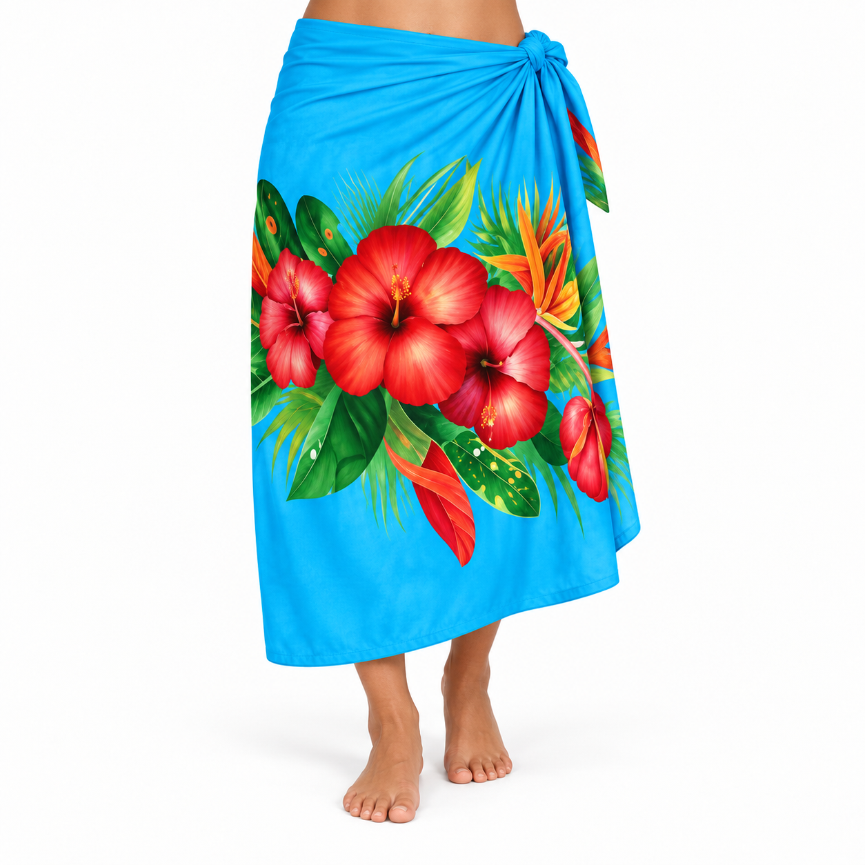 Womens Lava Lava/Sarong-Aqua Red