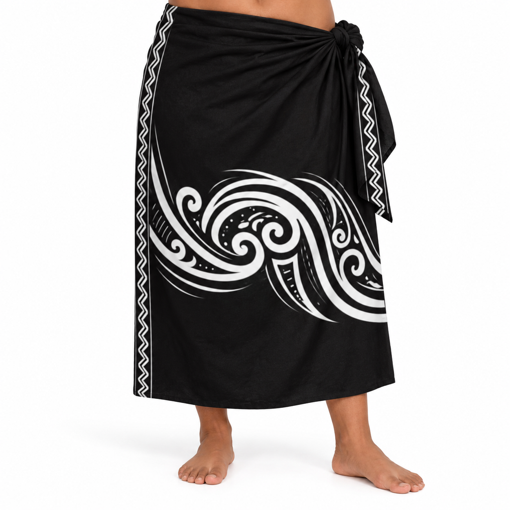 Lava Sarong-Black Maori