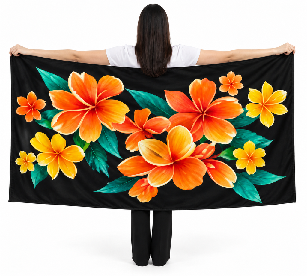 Womens Lava Lava/Sarong-Black