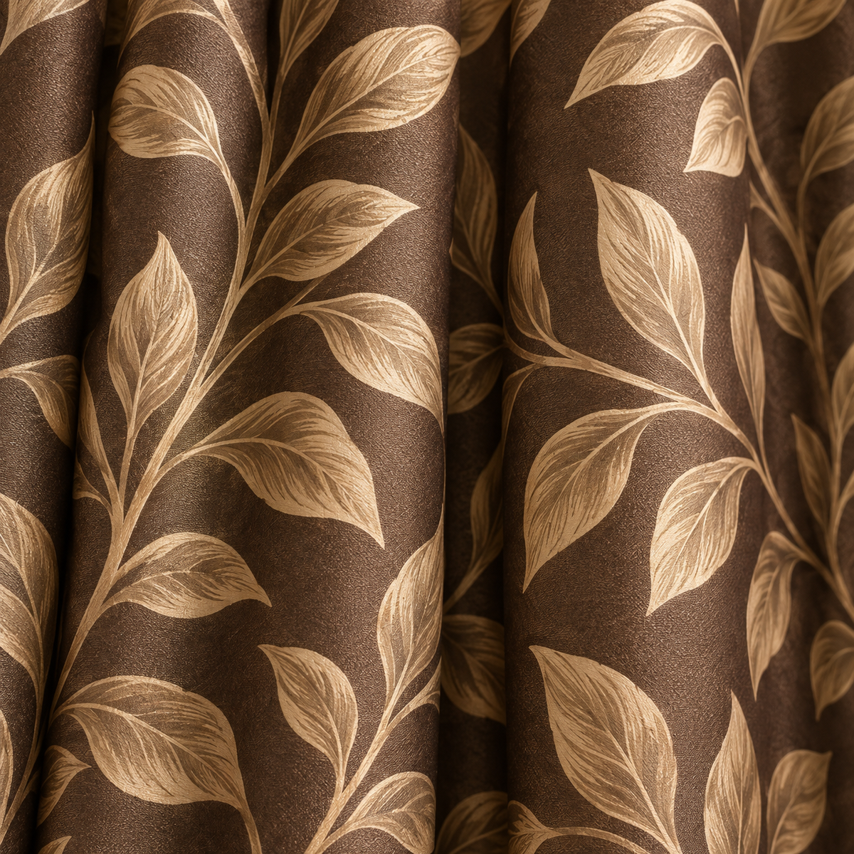 Brown Pencil Pleat Curtain