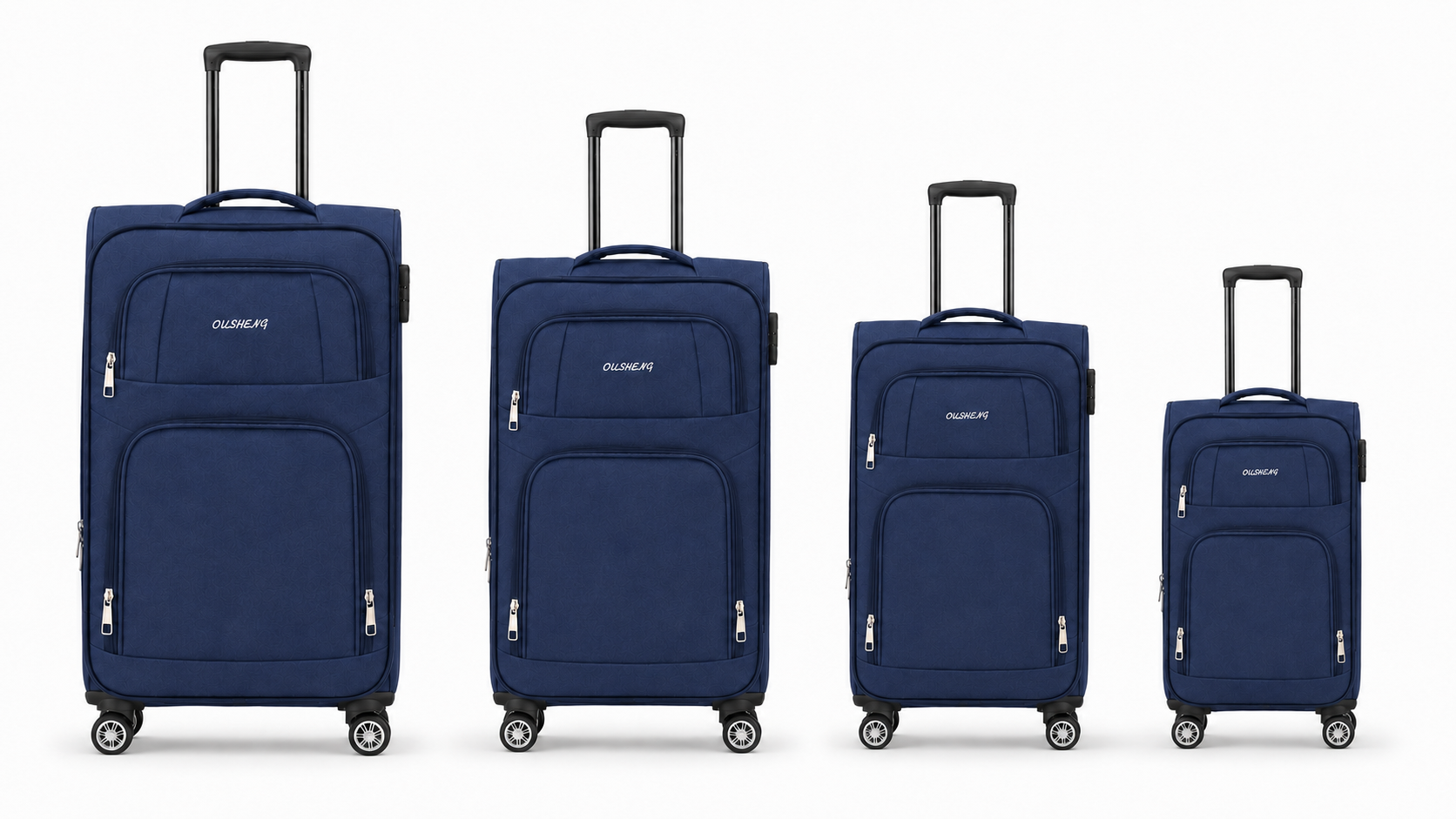 Navy Fabric Suitcase 4PCS Set 20 28 30 32 inch