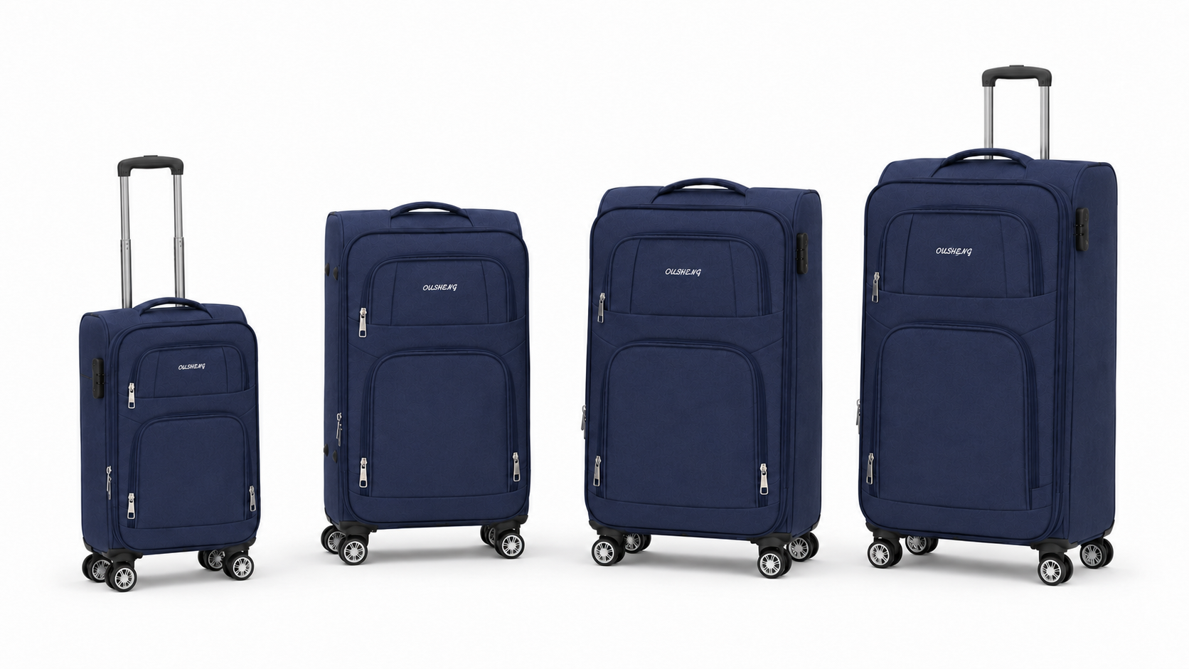 Navy Fabric Suitcase 4PCS Set 20 28 30 32 inch