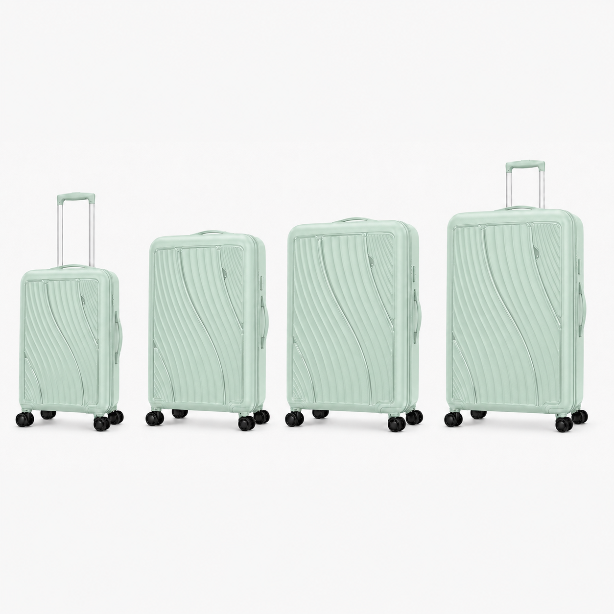 Light Green PPSuitcase 4PCS Set 20 24 28 32 inch