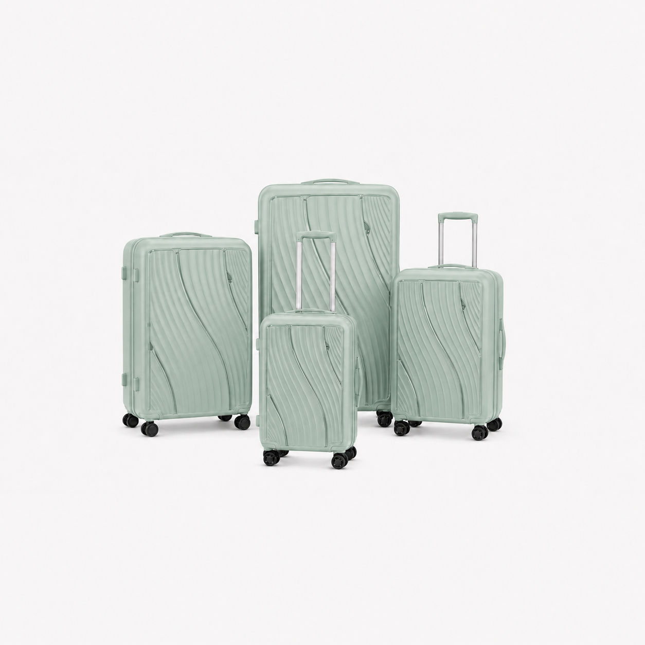 Light Green PPSuitcase 4PCS Set 20 24 28 32 inch