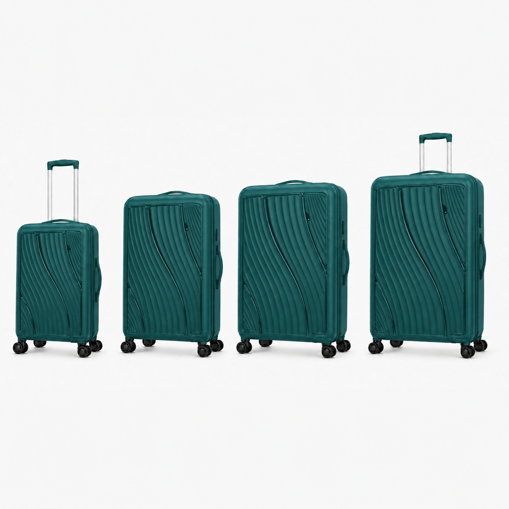 Dark Green PP Suitcase 4PCS Set 20 24 28 32 inch