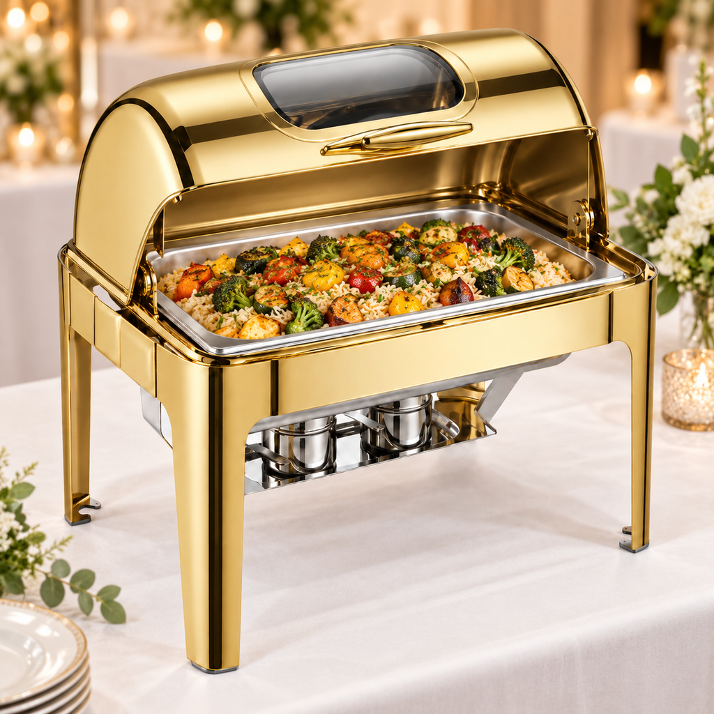 Chafing Dish Rectangle-Gold