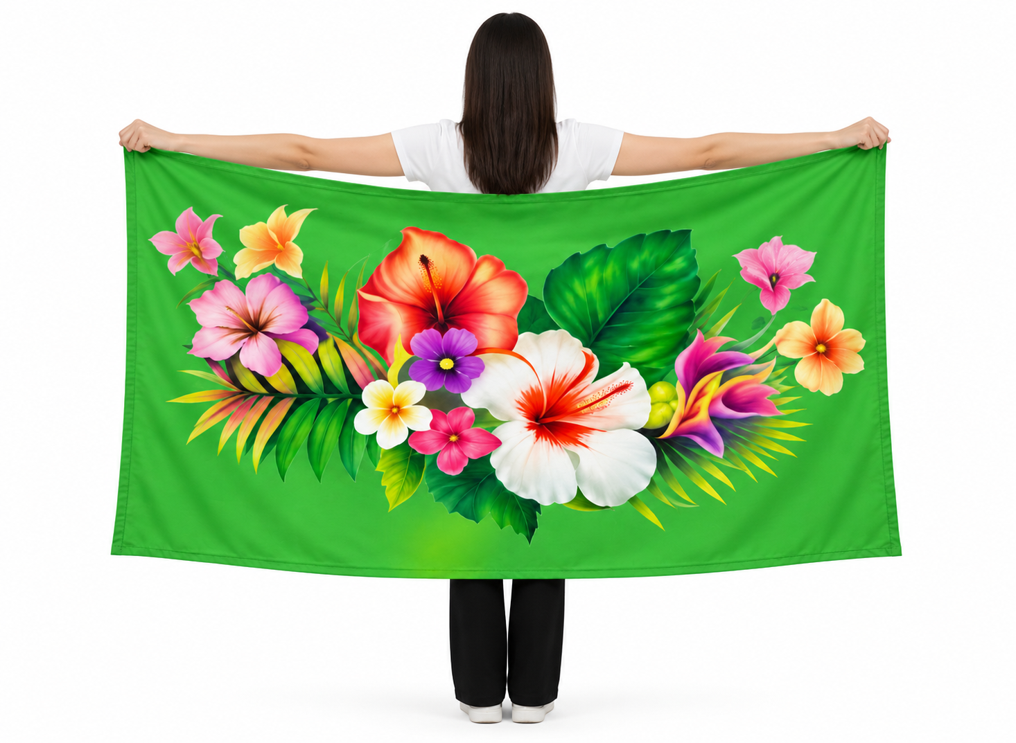 Womens Lava Lava/Sarong-Green
