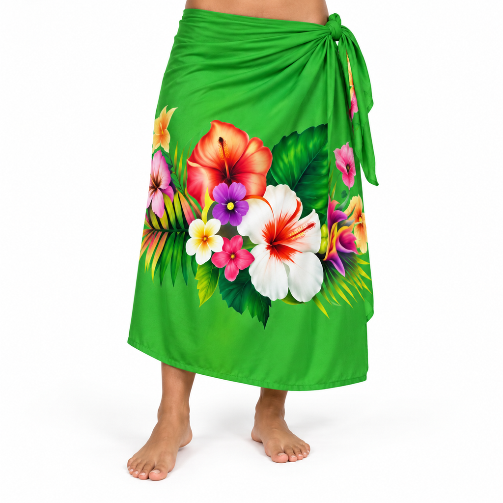 Womens Lava Lava/Sarong-Green