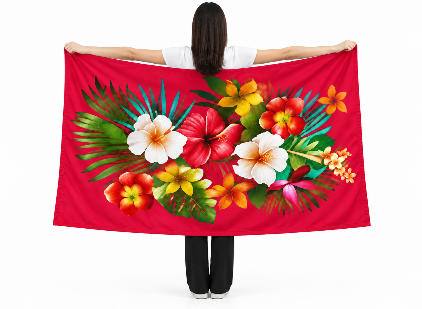 Womens Lava Lava/Sarong-Red