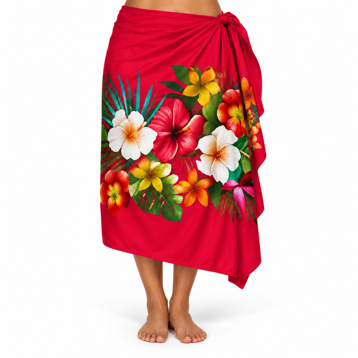 Womens Lava Lava/Sarong-Red