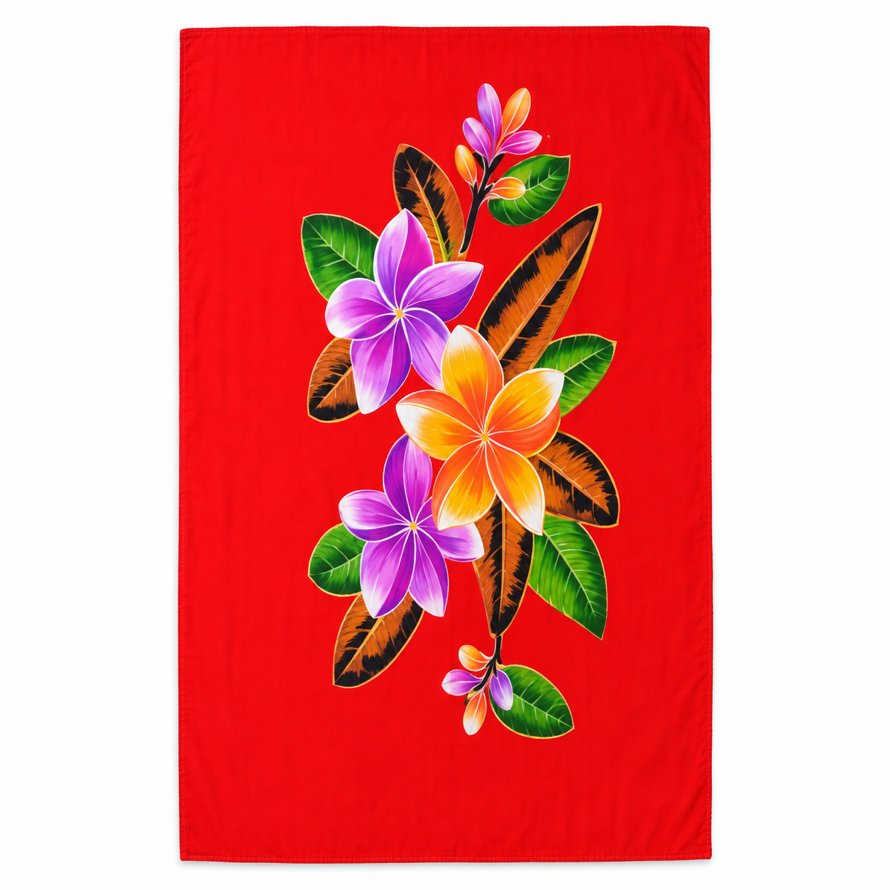 Red Purple Flowers Lava Lava