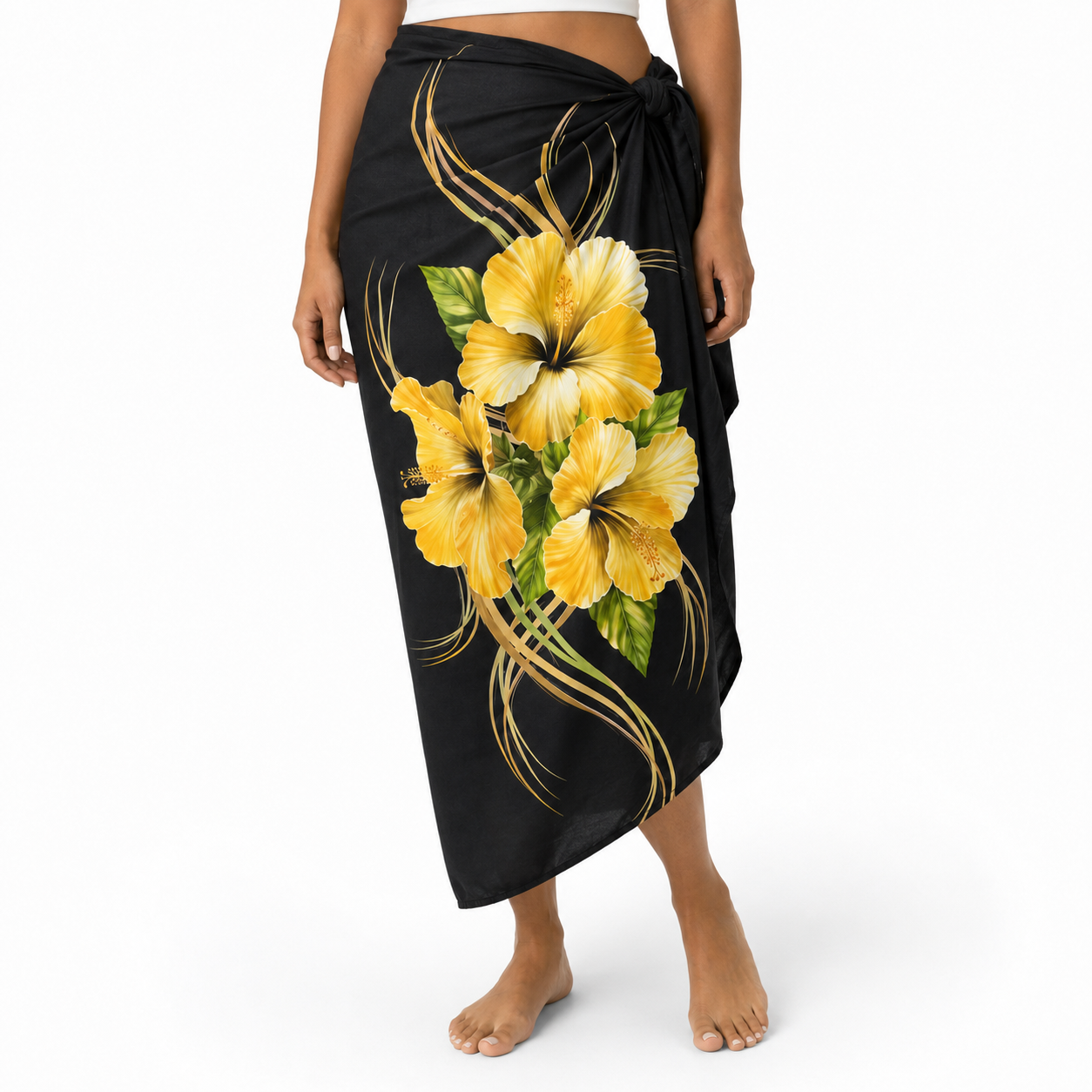 Black Yellow Flowers Lava Lava