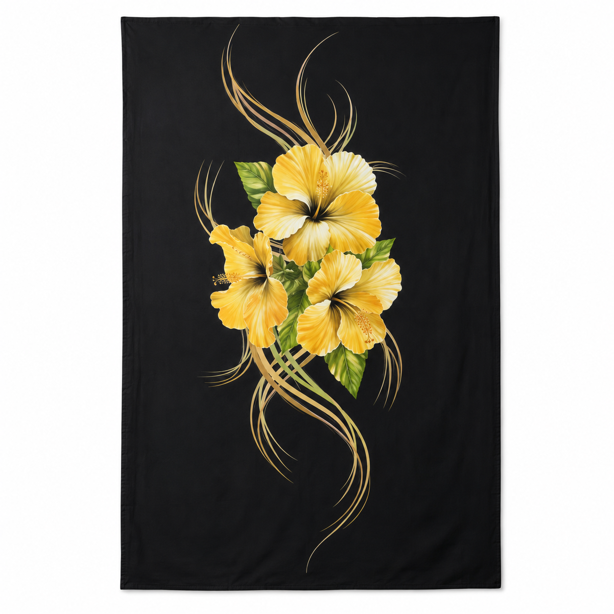 Black Yellow Flowers Lava Lava