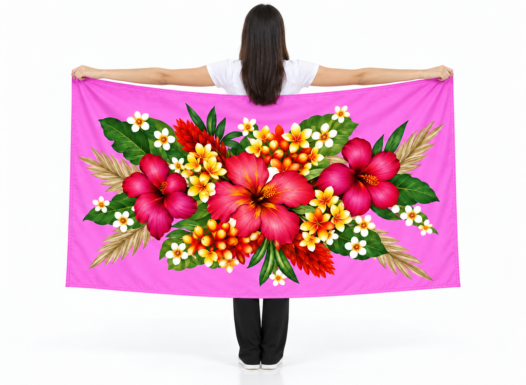 Womens Lava Lava/Sarong-Pink Red