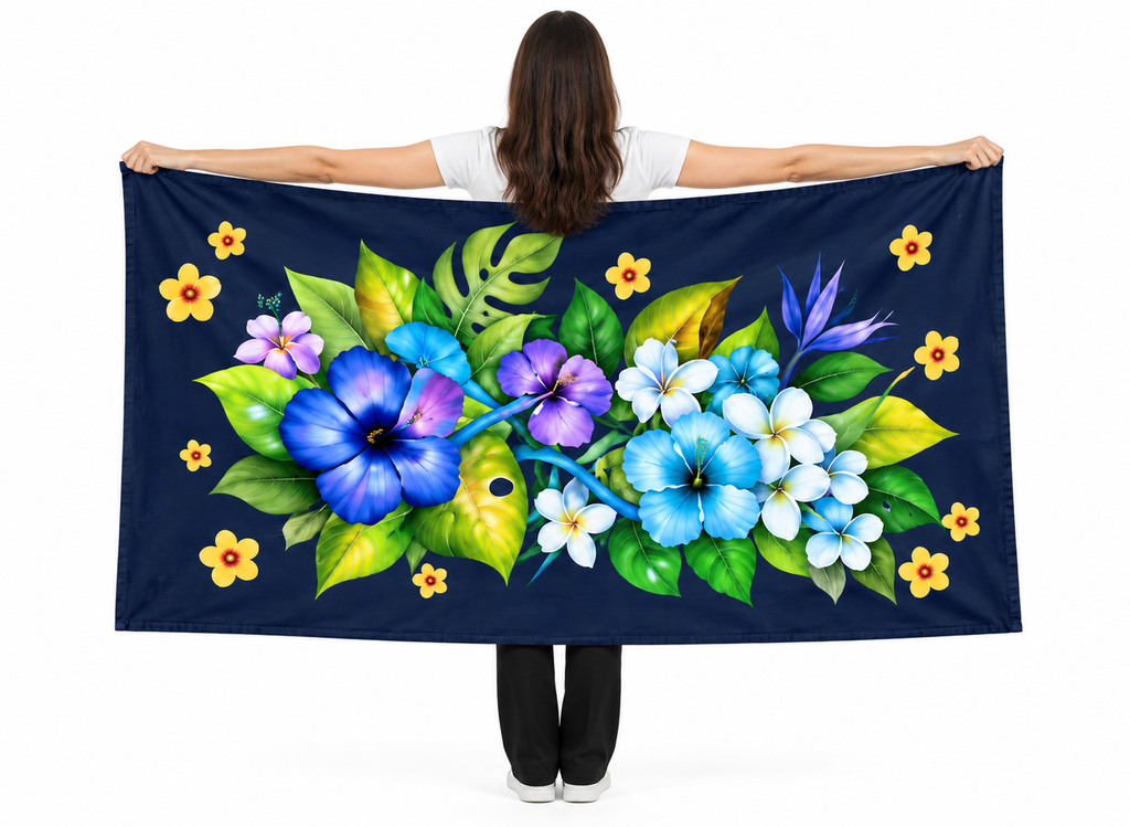 Womens Lava Lava/Sarong-Navy Blue
