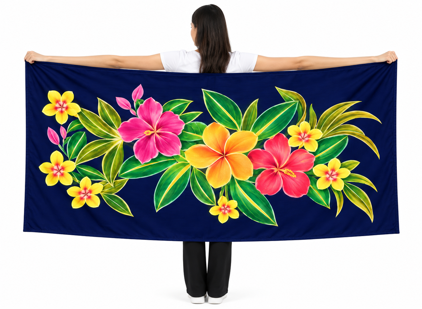 Womens Lava Lava/Sarong-Navy