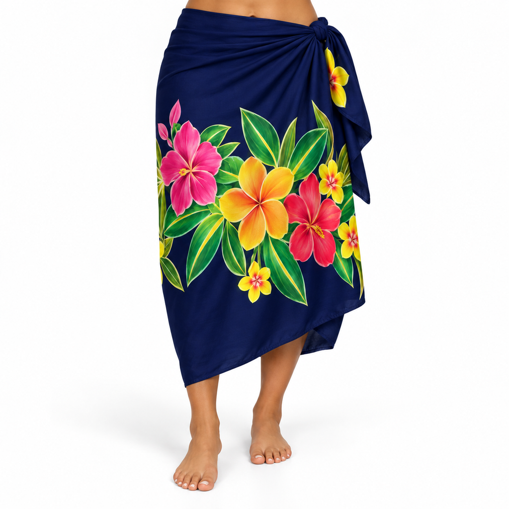 Womens Lava Lava/Sarong-Navy
