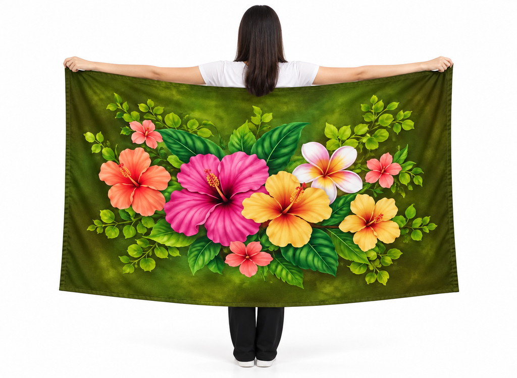 Womens Lava Lava/Sarong-Olive