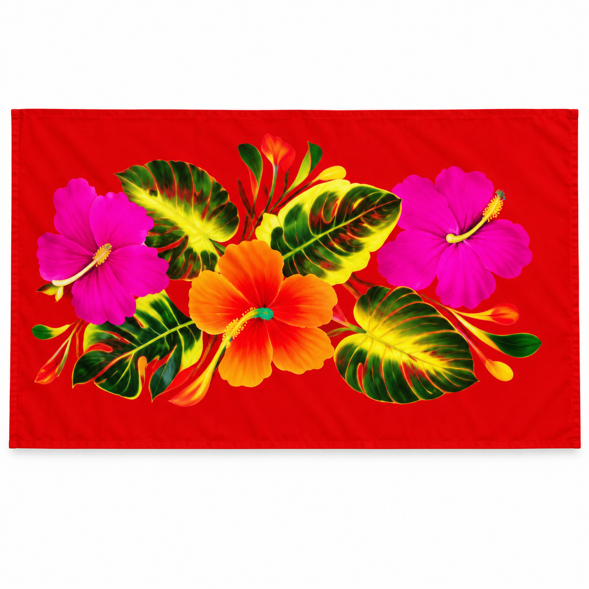 Womens Lava Lava/Sarong-Red Orange