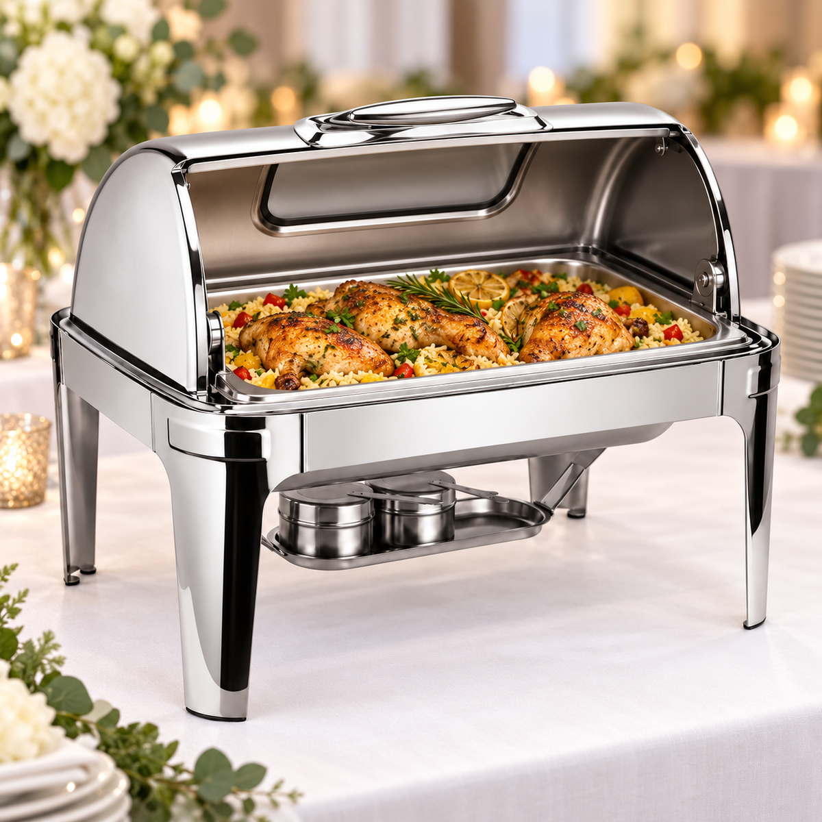 Chafing Dish Rectangular-Silver