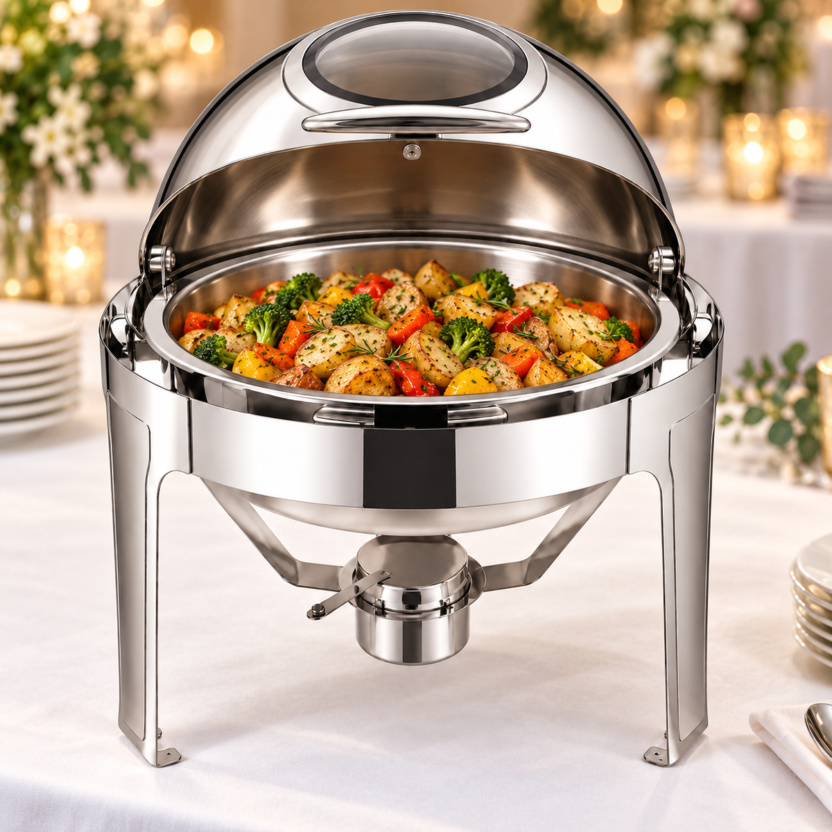 Chafing Dish Round-Silver