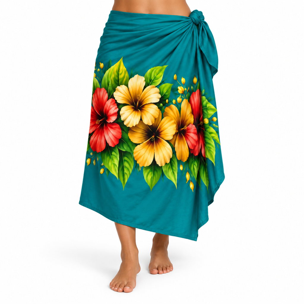 Womens Lava Lava/Sarong-Teal