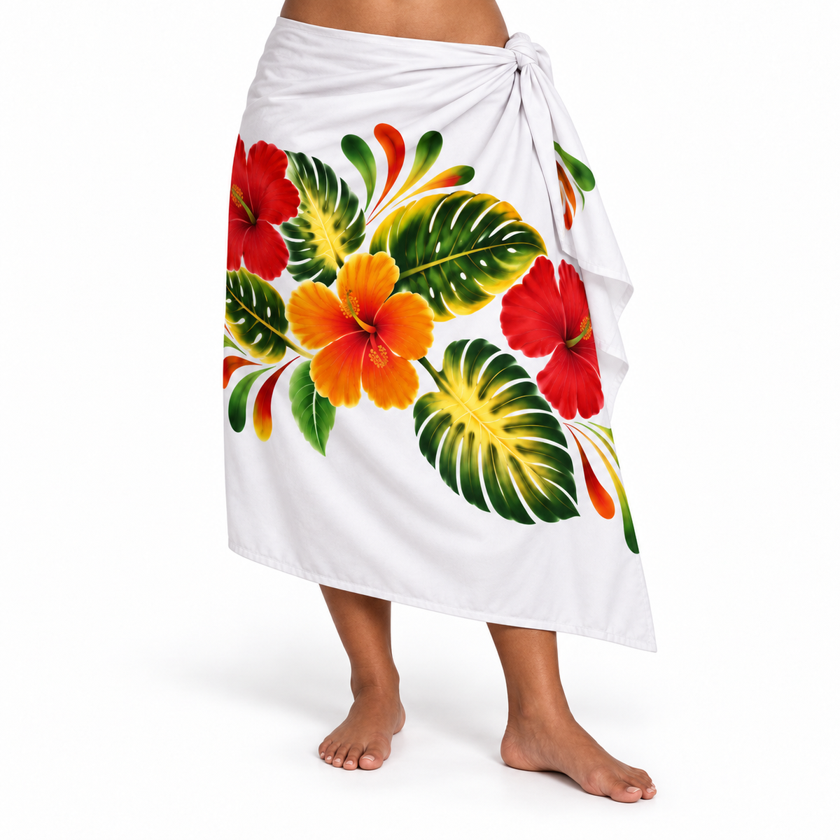 Womens Lava Lava/Sarong-White