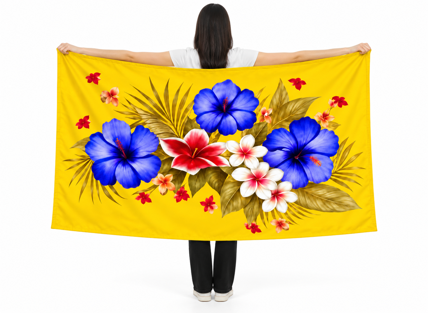 Womens Lava Lava/Sarong-Yellow