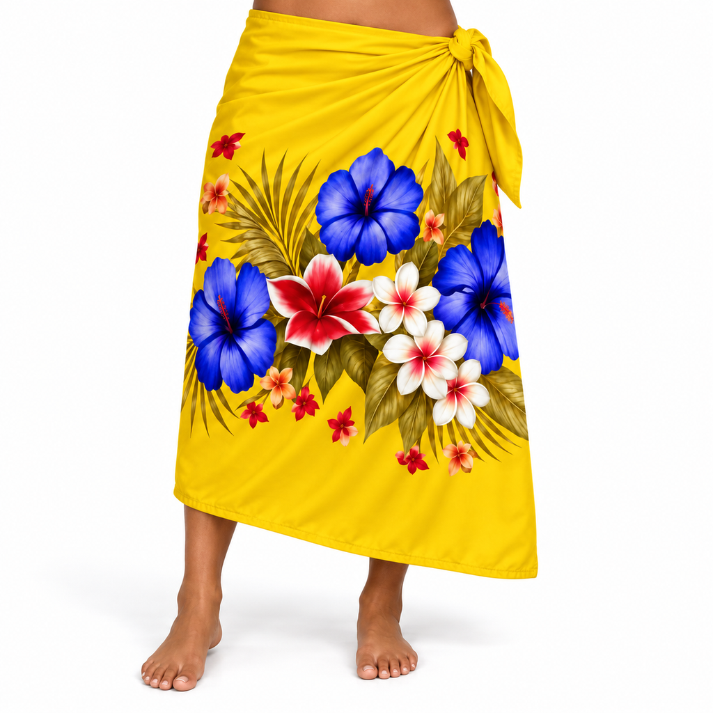 Womens Lava Lava/Sarong-Yellow