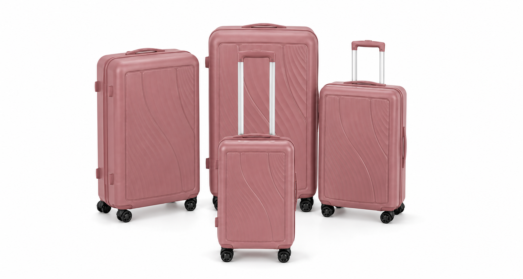 Pink PP Suitcase 4PCS Set 20 24 28 32 inch
