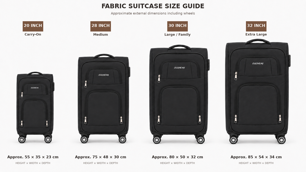 28 Inch Fabric Medium Suitcase