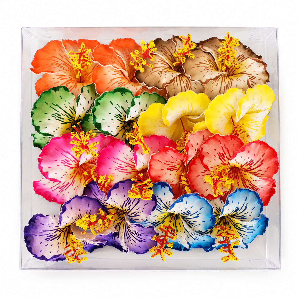 Patterned Hibiscus Hair Flowers Pack