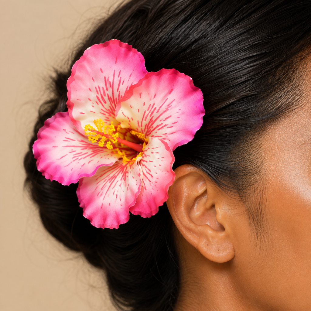 Patterned Hibiscus Hair Flowers Pack