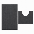 Grey 2-Piece Toilet Mat Set
