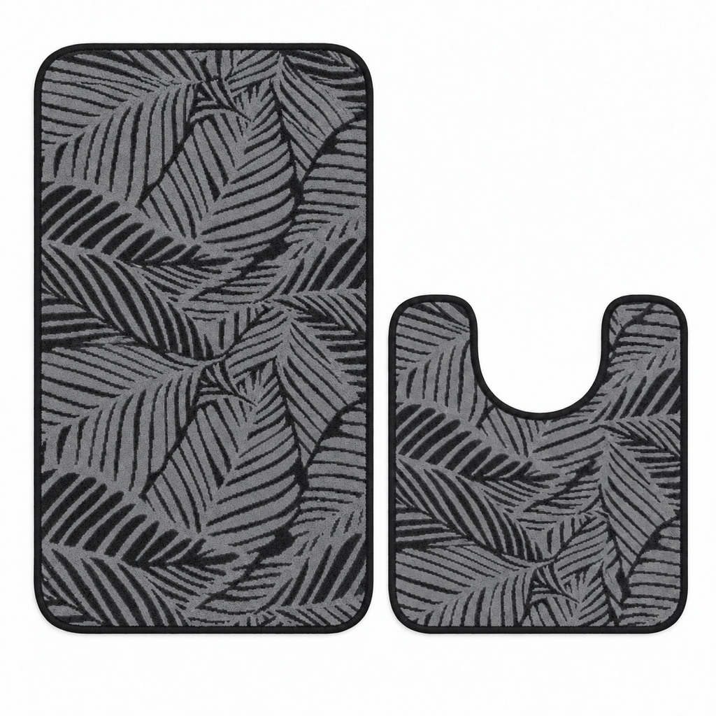 Palm Leaf 2-Piece Toilet Mat Set