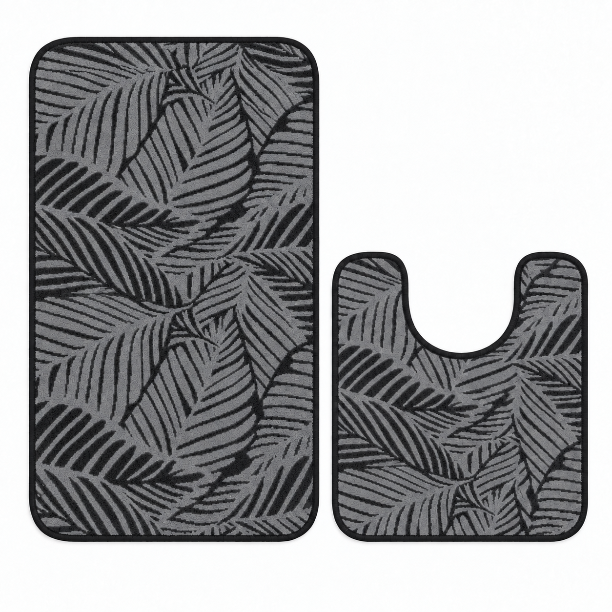 Palm Leaf 2-Piece Toilet Mat Set