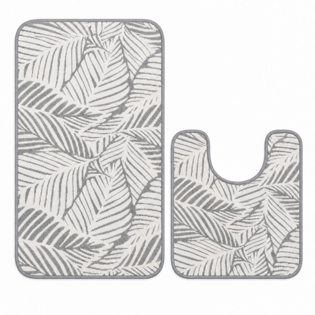 Palm Leaf 2-Piece Toilet Mat Set