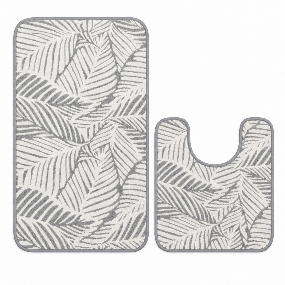 Palm Leaf 2-Piece Toilet Mat Set