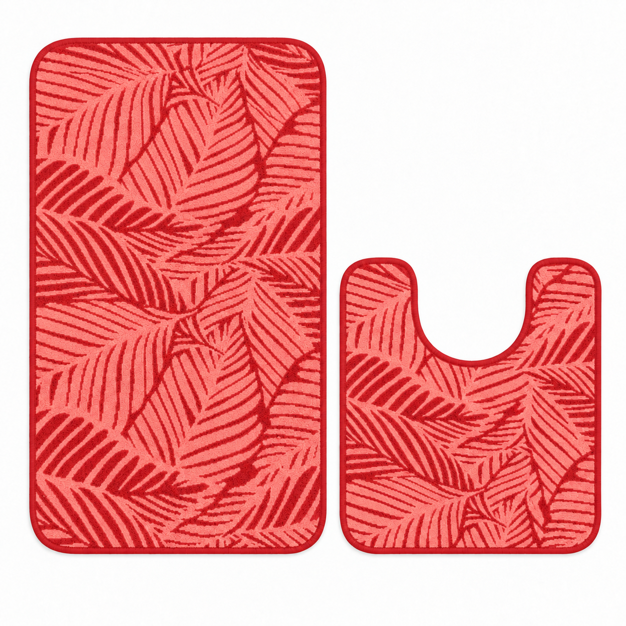 Palm Leaf 2-Piece Toilet Mat Set