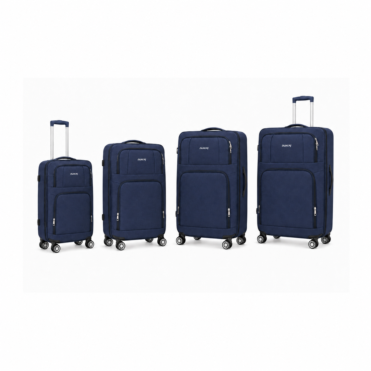 Navy Fabric Suitcase 4PCS Set