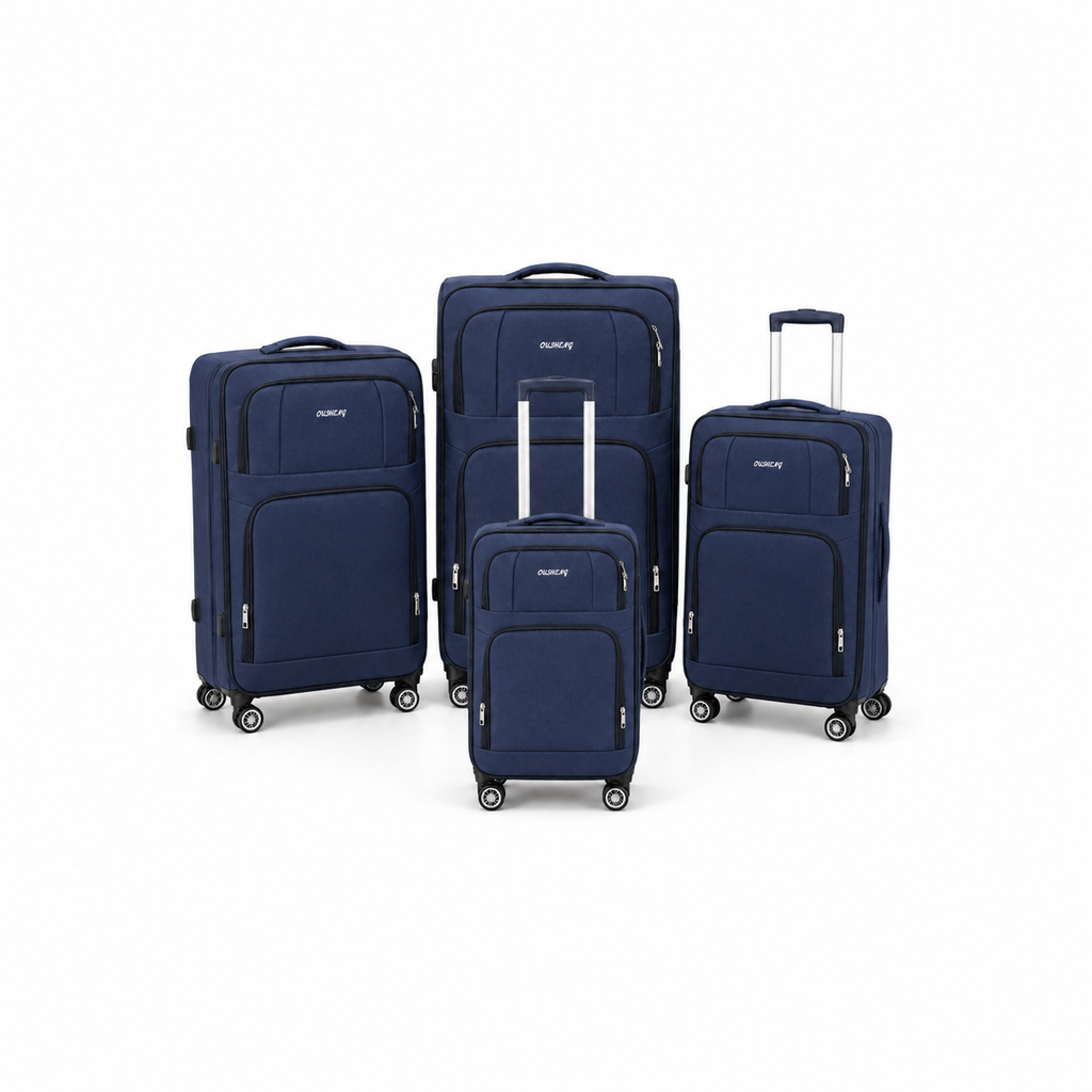 Navy Fabric Suitcase 4PCS Set